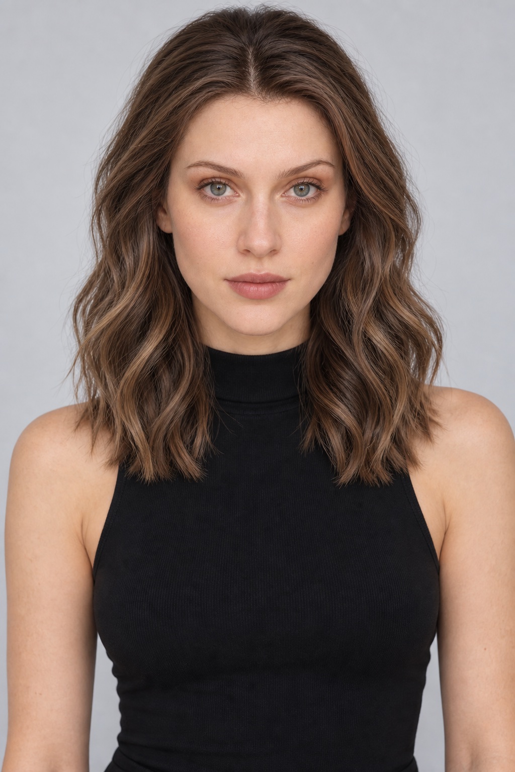 Ultra-Breathable Caramel Highlight Wavy Lob — Handmade Large-Area Lace Wig L