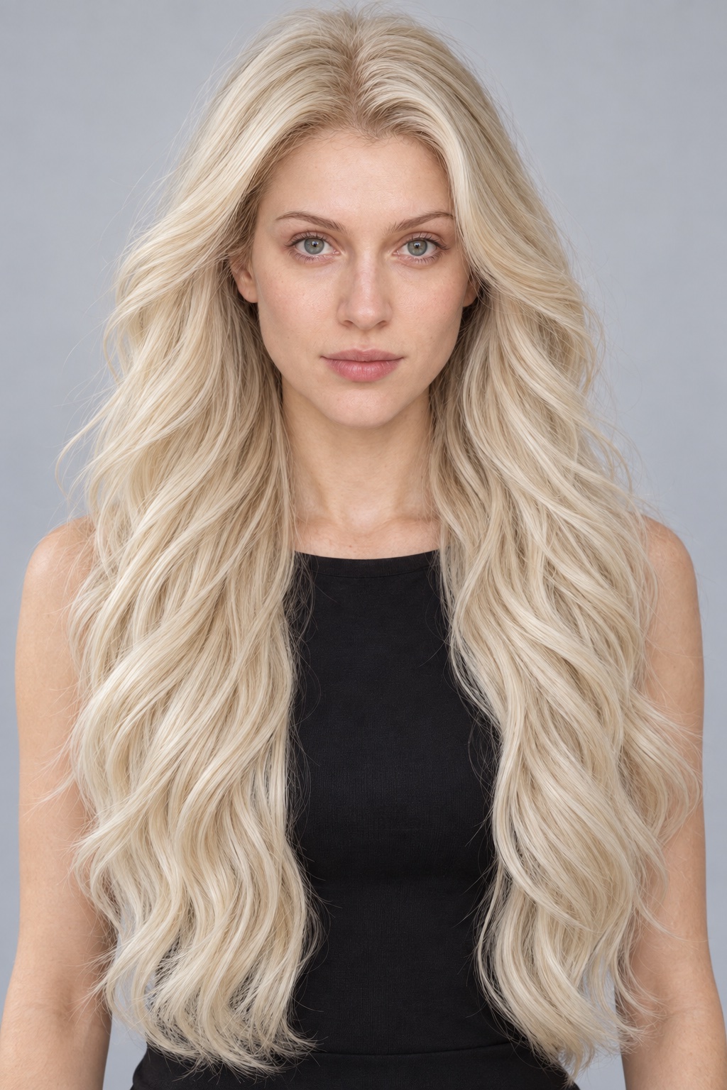 Ultra-Breathable Cream Blonde Long Waves — Handmade Large-Area Lace Wig L