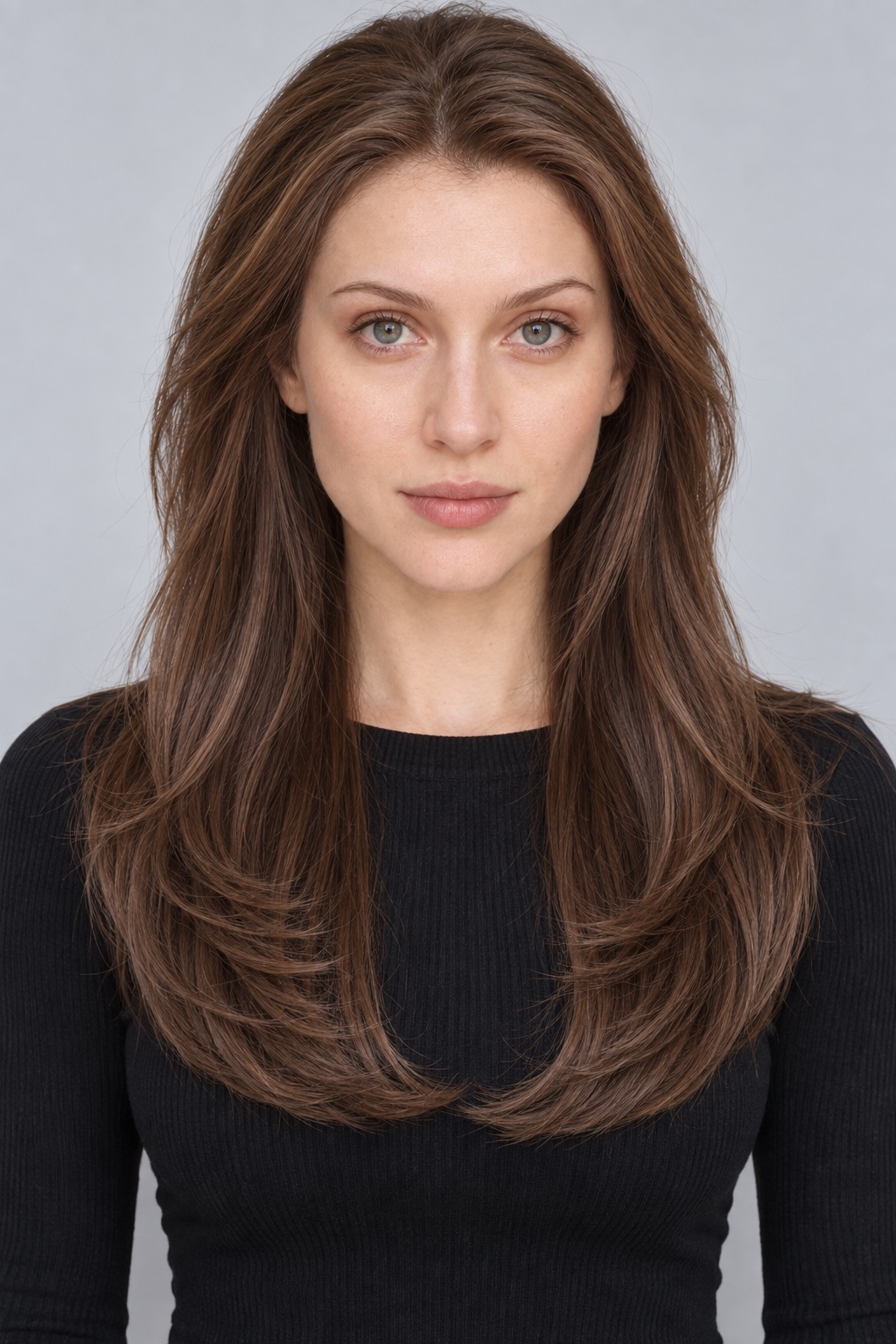 Ultra-Breathable Chestnut Layered Blowout — Handmade Large-Area Lace Wig L