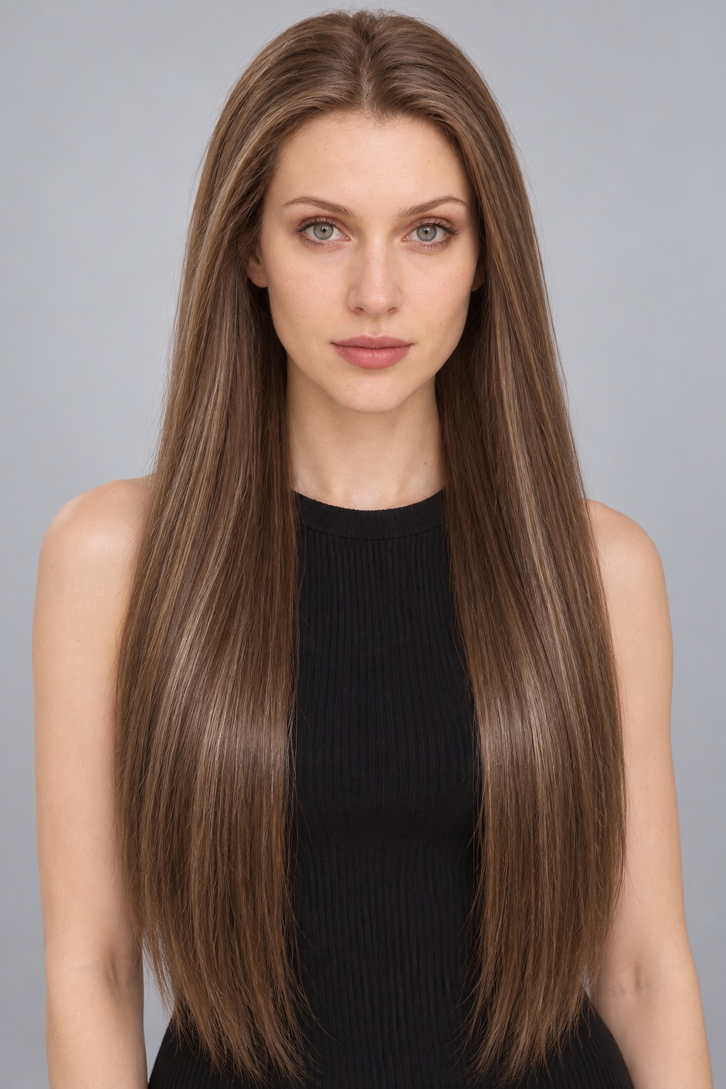 Ultra-Breathable Mocha Silky Straight — Handmade Large-Area Lace Wig L