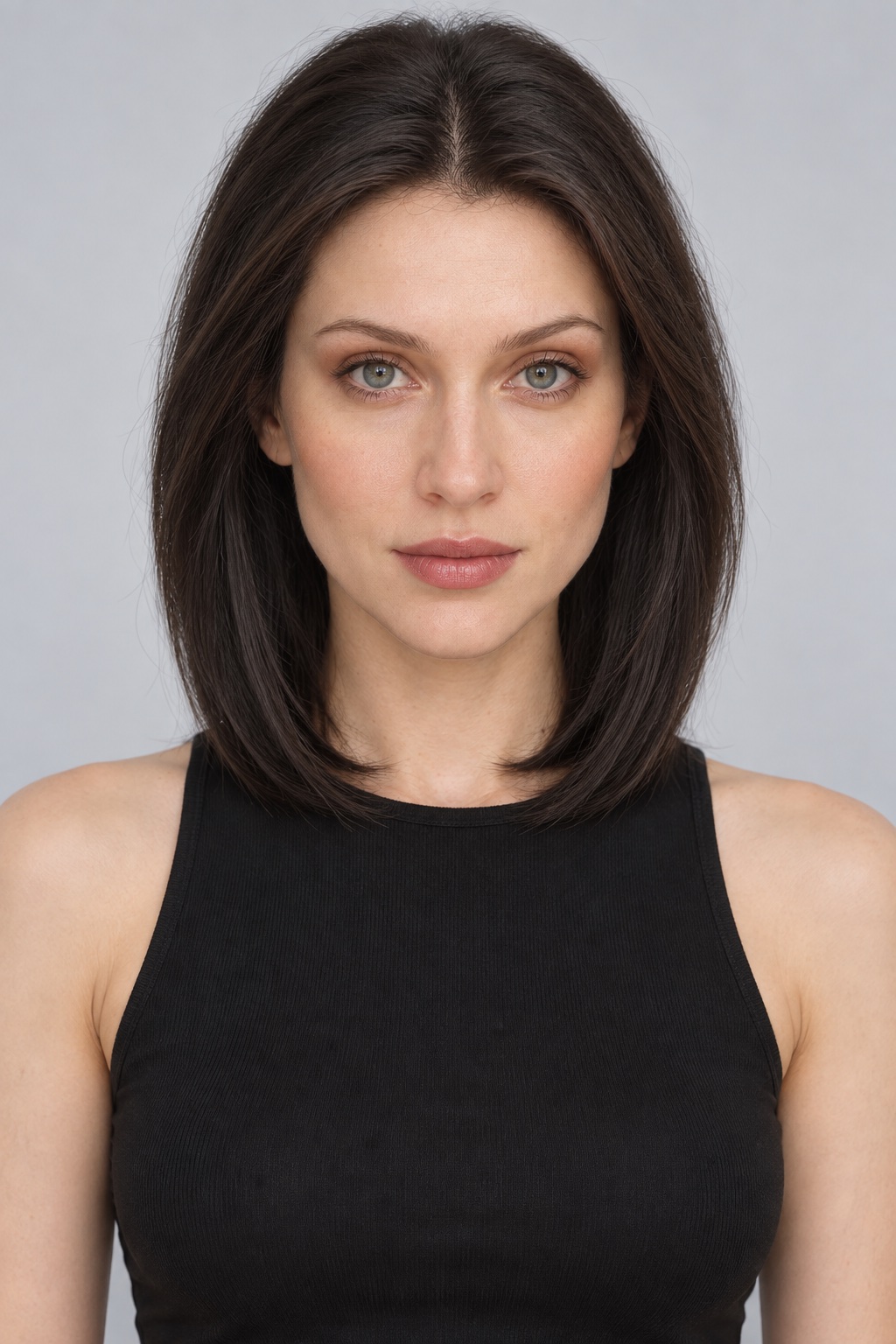 Ultra-Breathable Natural Black Rounded Bob — Handmade Large-Area Lace Wig L