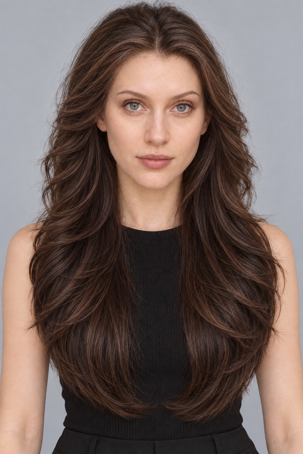 Ultra-Breathable Chocolate Bouncy Layers — Handmade Large-Area Lace Wig L