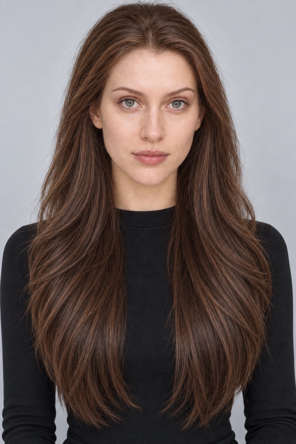Ultra-Breathable Rich Brown Flowing Layers — Handmade Large-Area Lace Wig L