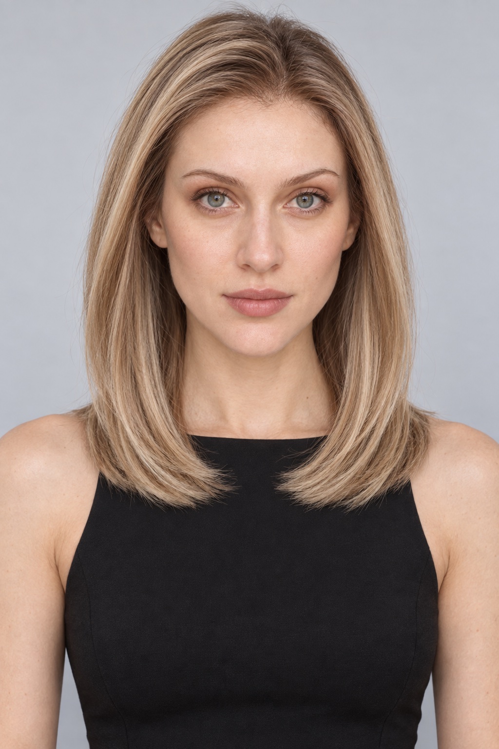 Ultra-Breathable Honey Blonde Sleek Lob — Handmade Large-Area Lace Wig L