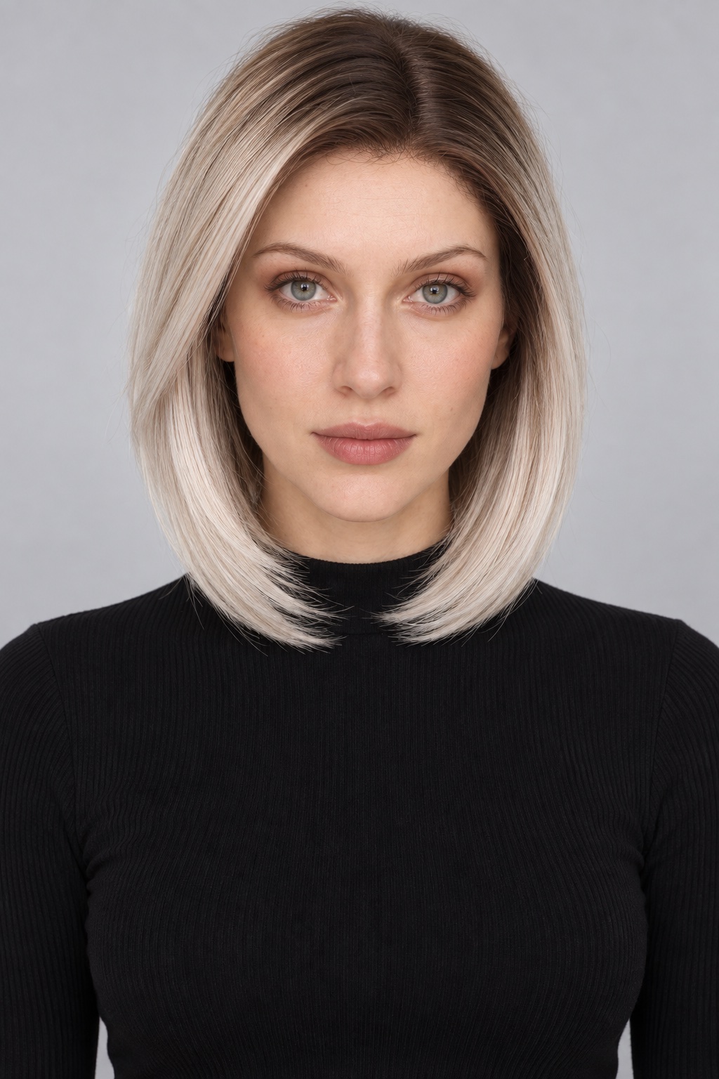 Ultra-Breathable Rooted Pearl Rounded Bob — Handmade Large-Area Lace Wig L