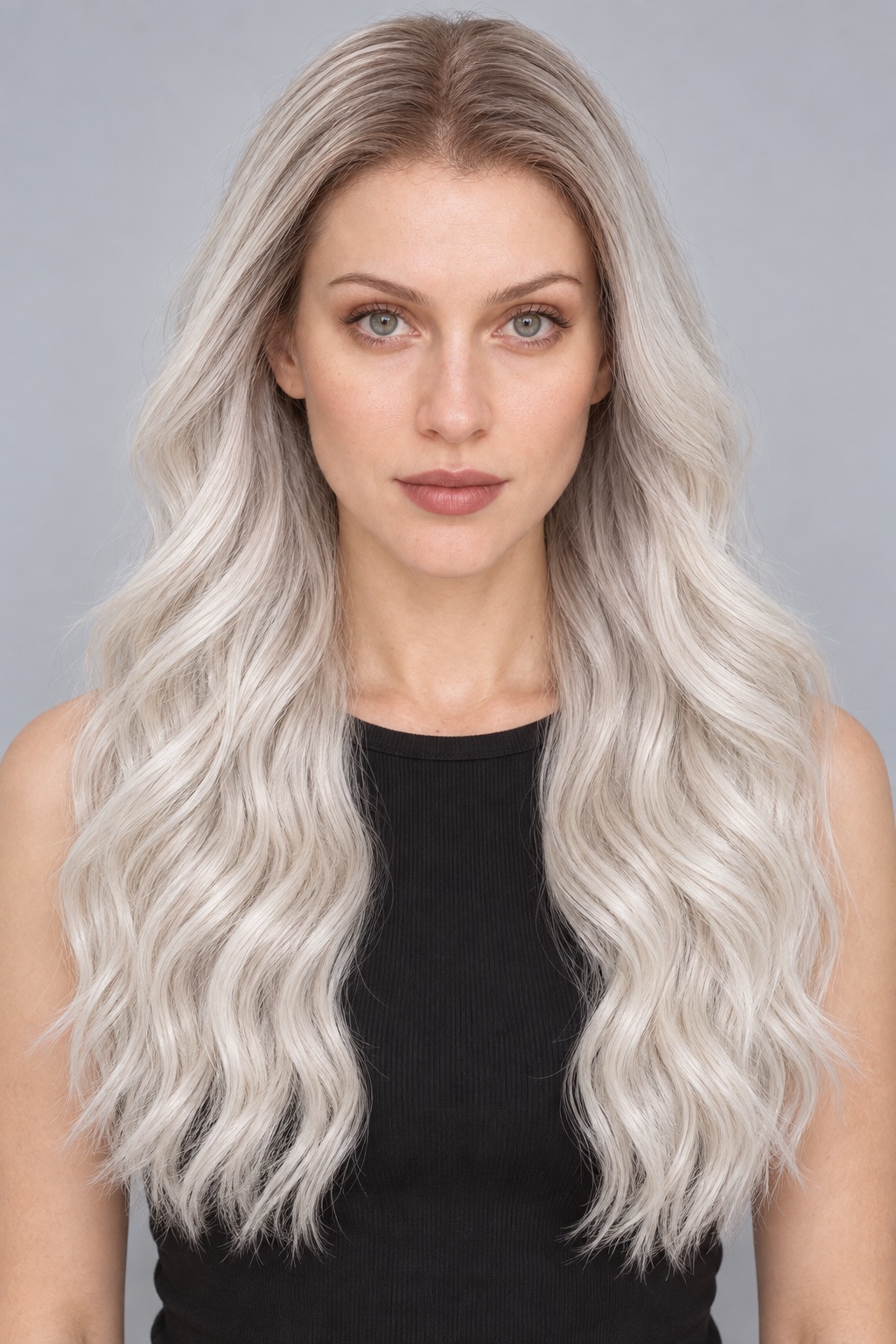 Ultra-Breathable Silver Mist Soft Waves — Handmade Large-Area Lace Wig L