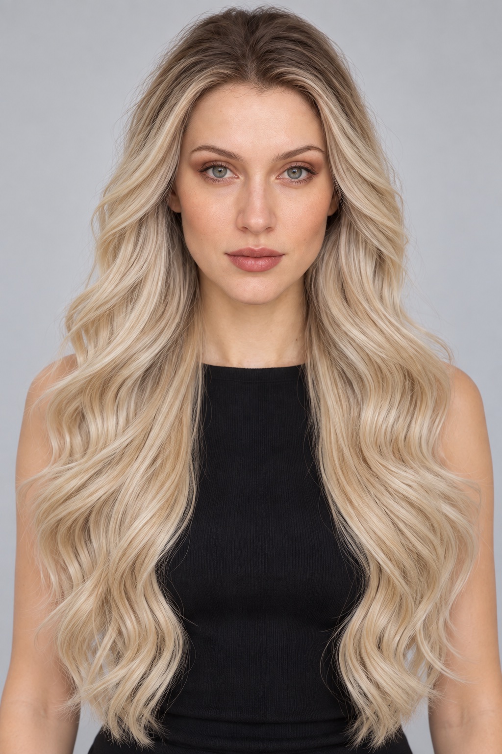 Ultra-Breathable Vanilla Blonde Flowing Waves — Handmade Large-Area Lace Wig L