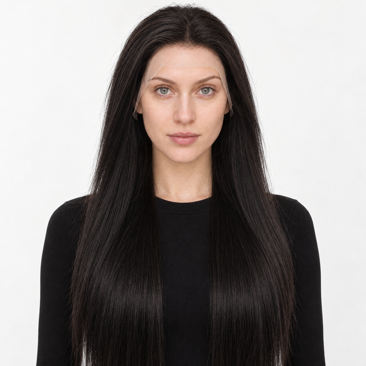 Ultra-Breathable Hand-Tied Lace Human Hair — Long Styles — Black Straight — 24 inches
