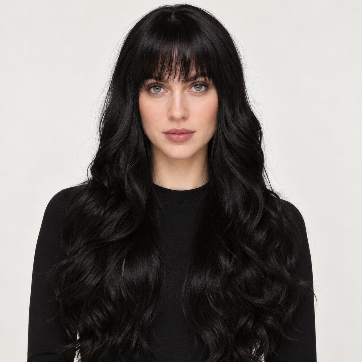 Long Statement Fringe Synthetic Wig — Special Offers — Black Long Waves