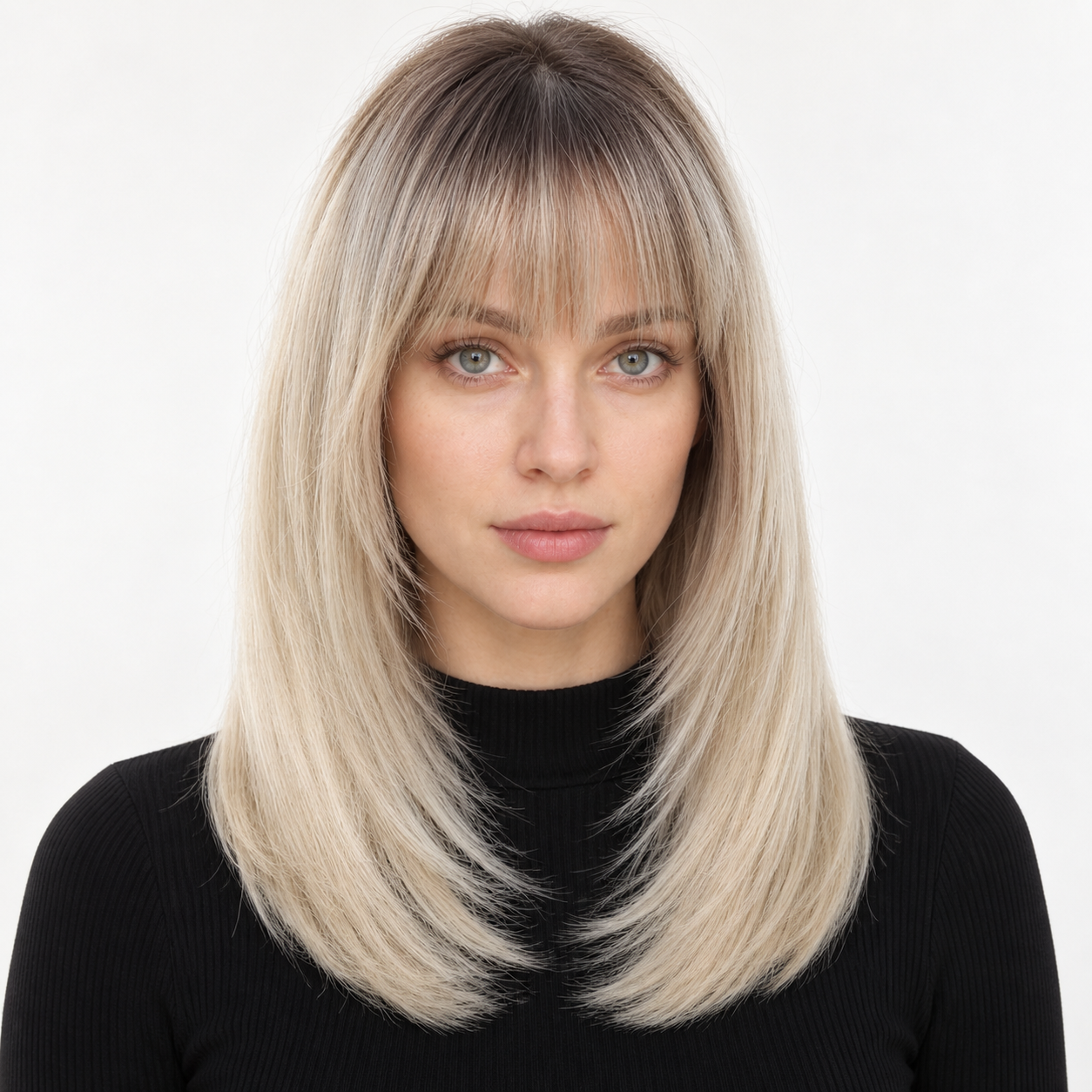 Shoulder-Skimming Fringe Synthetic Bob — Special Offers
