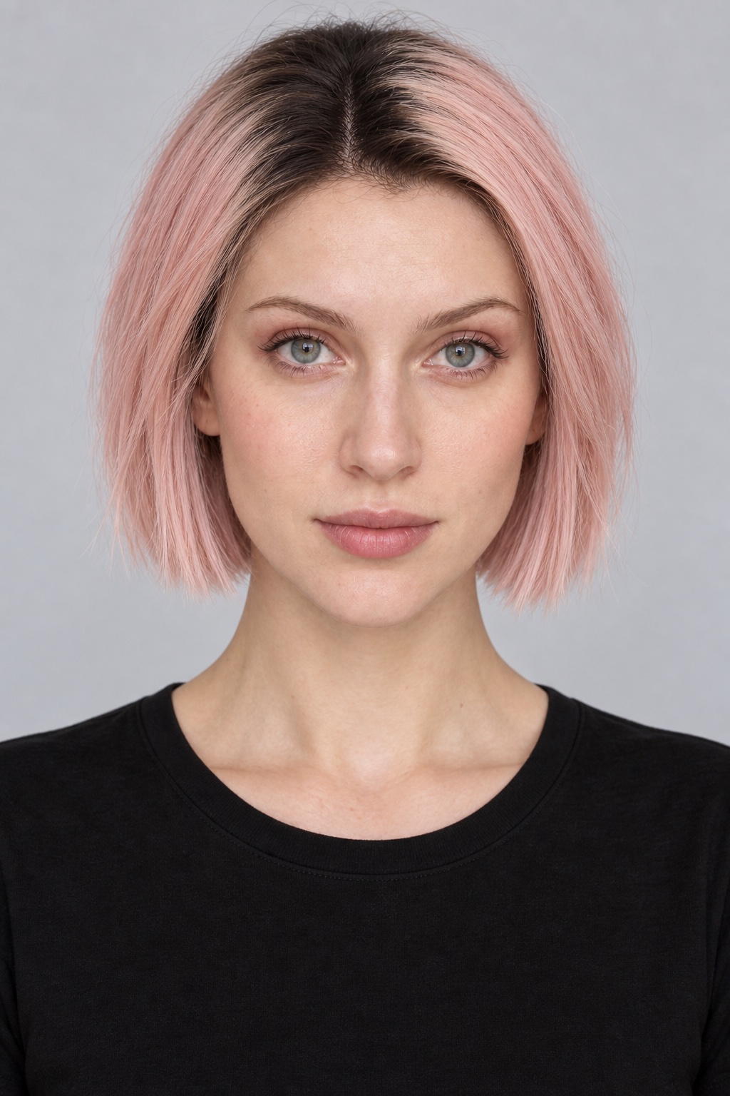 Ultra-Breathable Hand-Tied Lace Human Hair Bobs & Lobs — Rooted Blush Pink Bob