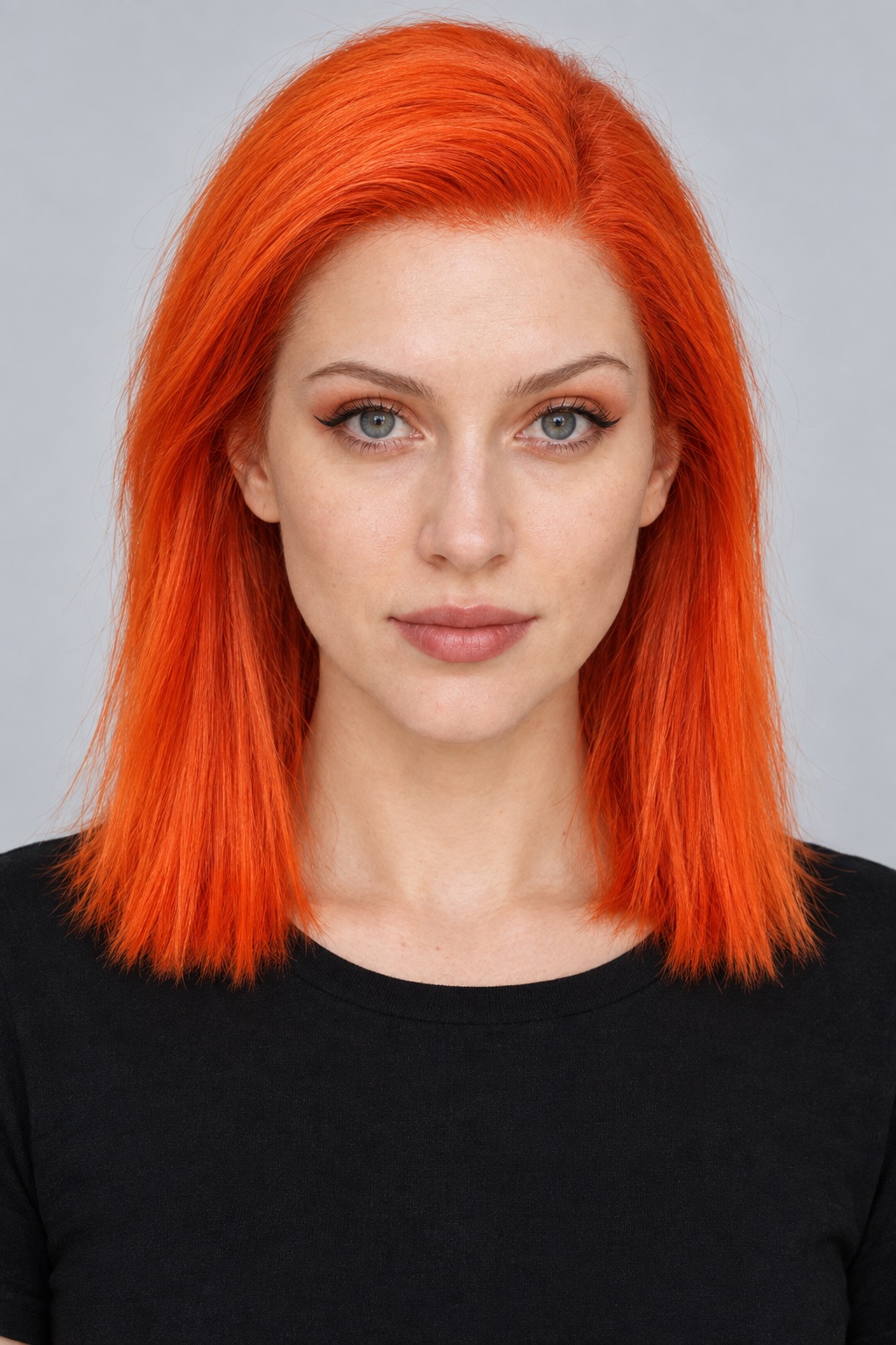 Ultra-Breathable Hand-Tied Lace Human Hair Bobs & Lobs — Vivid Orange Straight Lob